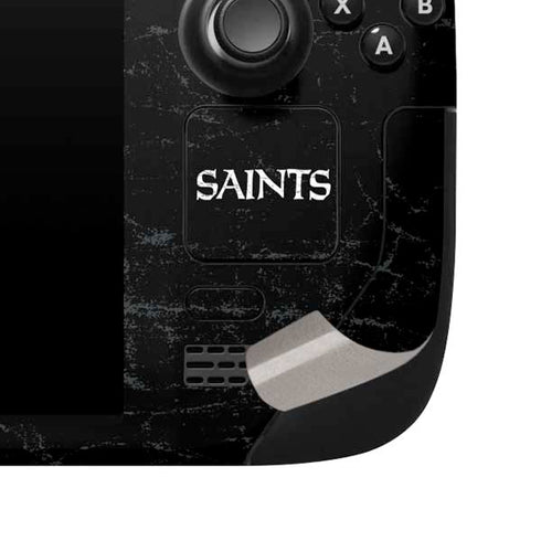 NFL New Orleans Saints Distressed Steam Deck Handheld Gaming Computer Skin